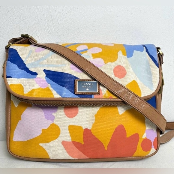 Fossil Preston Flap Multicolor Two-way (Crossbody/Shoulder) Bag - Picture 1 of 12